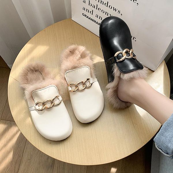

slippers casual low loafers cover toe shoes woman 2021 pantofle luxury soft flat pu slides rome basic rubber fabric, Black
