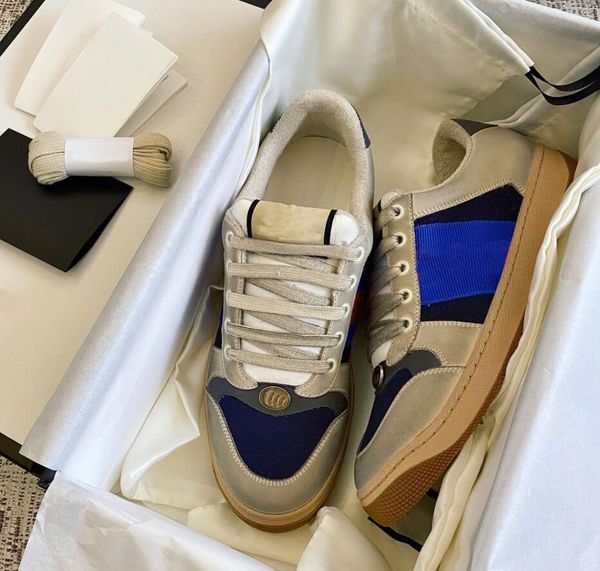 

2021 luxury design men women sneakers retro fashion casual shoes classic color matching leather upper with velvet size35-45, Black