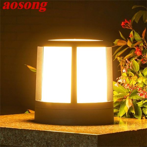 

outdoor wall lamps aosong contemporary post light led waterproof ip65 pillar lamp fixtures for home garden
