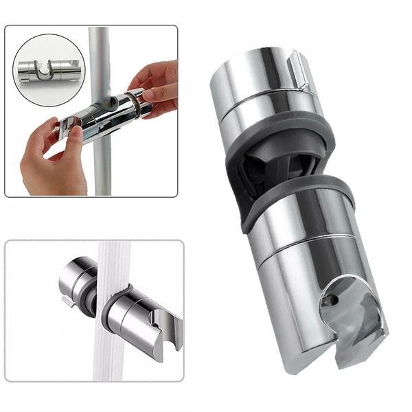

universal shower head clamp bracket adjustable 20-25mm showerhead rail slide clamps holders 360Â° rotation bathroom accessories holder, Golden;silver