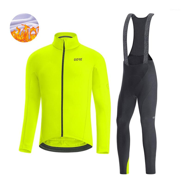 

gore men and women general winter fleece warm suit mountain bike bicycle outdoor sports team cycling jersey 20211, Black;blue