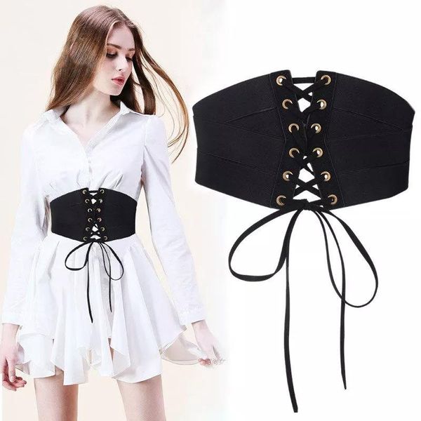 

belts lady high waist corset belt retro women girdle stretch zipper straps for ladies shirt dress decorative waistband ceinturon femme, Black;brown