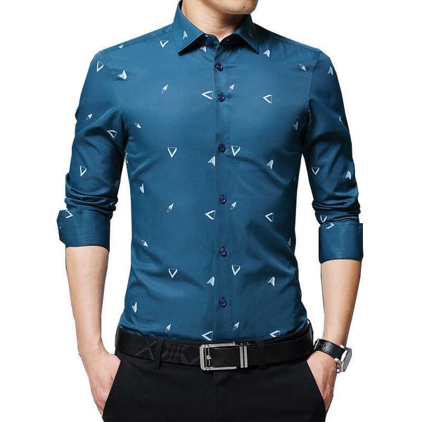 

browon men's shirts argyle print jacquard business shirt men long sleeve regular fit non-iron korean style 210628, White;black