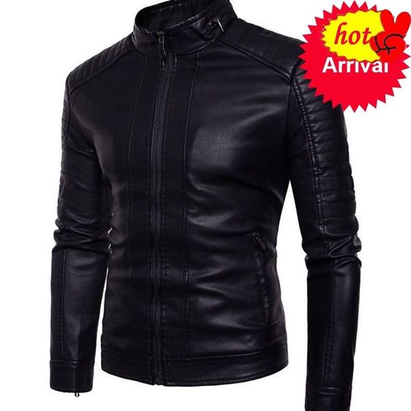 

men's jackets american style european slim jacket men fashion solid color tight motorcycle winter windproof warm black leather, Black;brown
