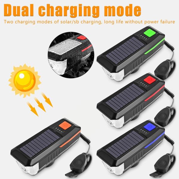 

solar bike charging night riding g-lare mountain headlight waterproof bicycle light lights