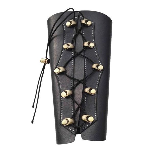 

elbow & knee pads archery arm guard leather restraint protector pull bow protect for shooting hunting accessory outdoor sport, Black;gray