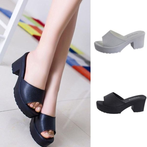 

slippers drop shoes flip flops fashion high heeled platform soft ladies wedges flop sandals casual women, Black
