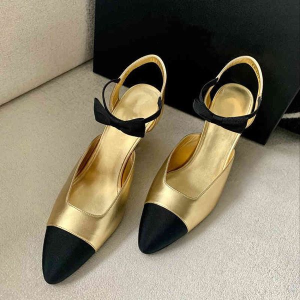

dress shoes golden spring summer pointed toe high heels women bowknot sweet design color matching ladies sa jvwd, Black