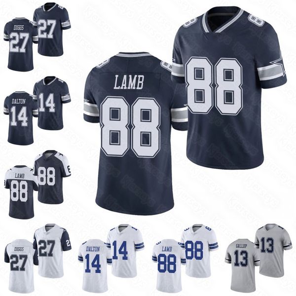 

micah parsons ceedee lamb football jersey prescott ezekiel elliott amari cooper leighton vander esch jaylon smith witte lawrence staubach ai, Black;red