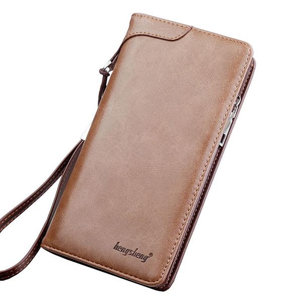 

wallets retro solide leather men luxury quality long clutch wallet mens zipper purse business man brief designer durable bags, Red;black