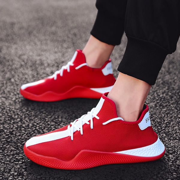 

fashion casual shoe flat sneaker reds knit sneakers with laces factory direct size 39-44 gift chaussures ale, Black