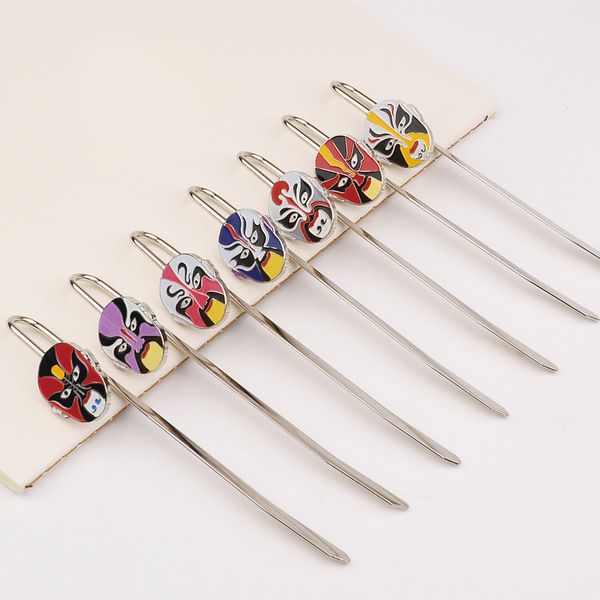 

souvenir straight chinese style classic sichuan opera mask metal bookmark gift creative travel