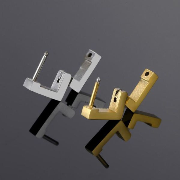

stud earrings 2021 hoop stainless steel studs for women men earings fashion jewelry cross aesthetic, Golden;silver