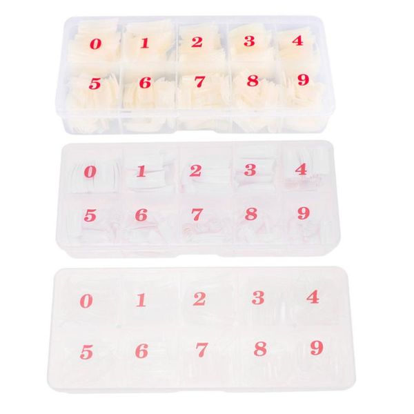 

false nails 3 boxes/1500pcs french style fake nail tips art cover fingernail, Red;gold