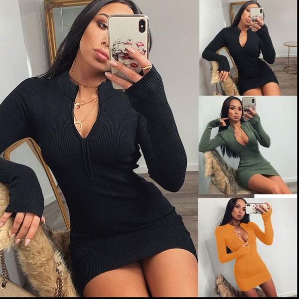 

summer women dresses womens ladies knitted jumper dress casual slim bodycon sweater mini street, Black;gray