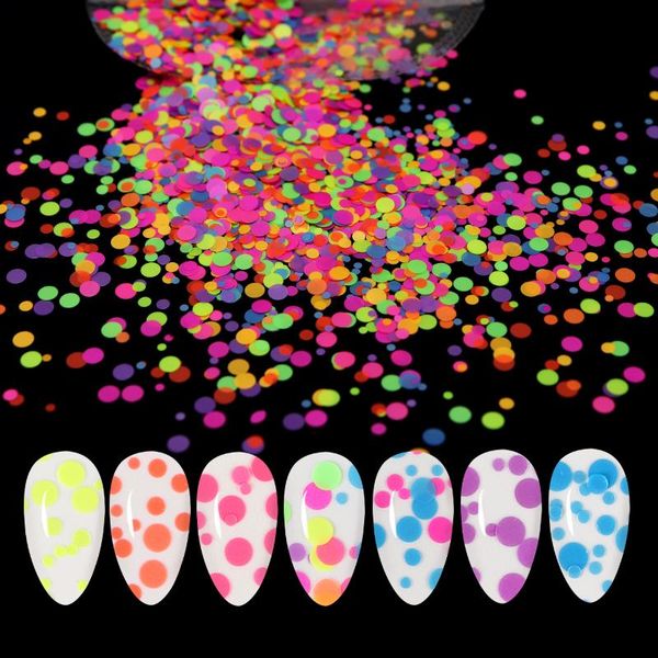 

nail glitter neon round bubble sequins for art decorations fluorescence circle flakes design gel polish manicure rk140150, Silver;gold