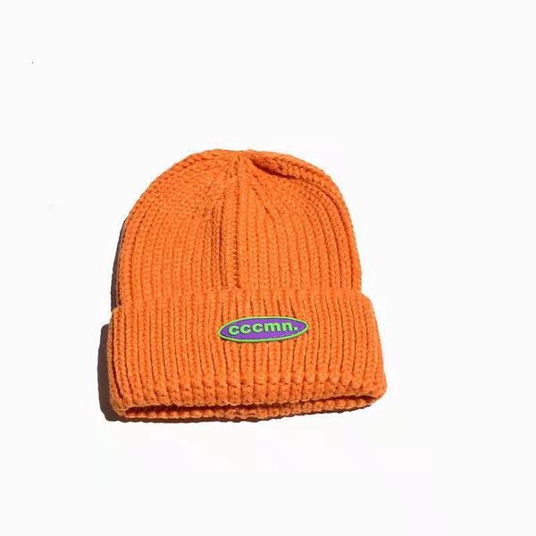 

2021 korean rubber letter wool female students' autumn and winter warm knitted hat, Blue;gray