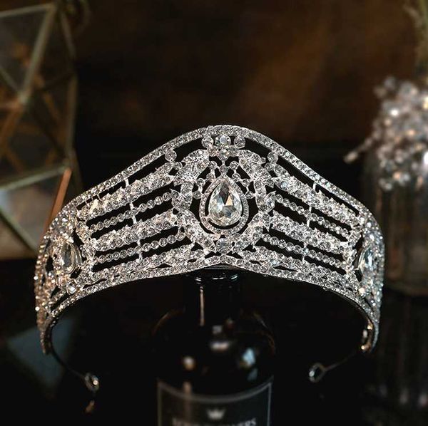 

hair clips & barrettes european baroque high-end luxury rhinestone bridal crown wedding dress banquet birthday princess headdress, Golden;silver