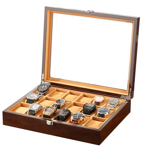 

watch boxes & cases 3 6 12 18 slots and packaging organizer brown for men women mechanical watches storage jewellery case box big black, Black;blue
