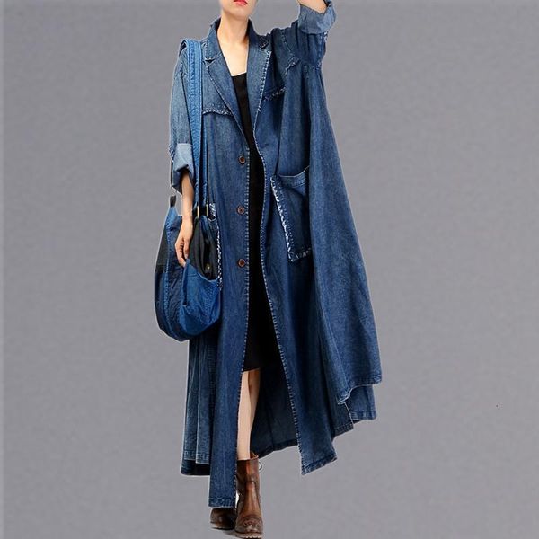 

wool Plus Korean size female design loosely waisted trench coats attacked, Black