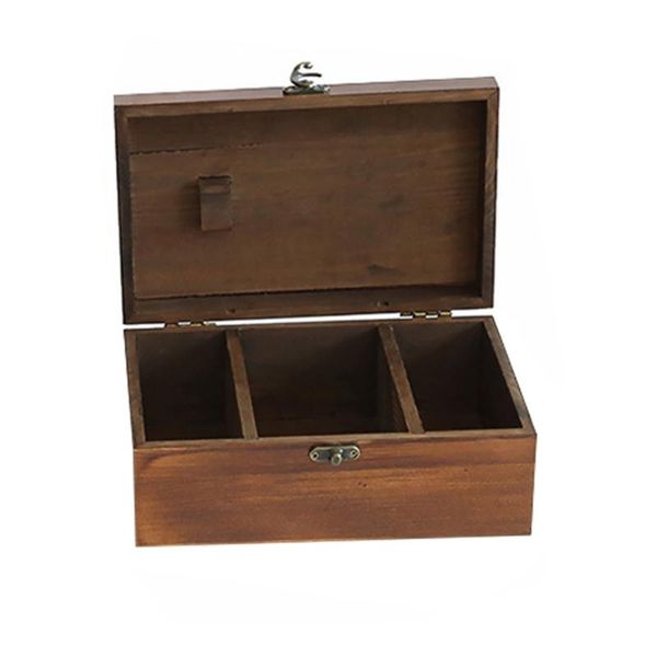 

1pc wooden storage box sundries sewing tools container (coffee) notions &, Black
