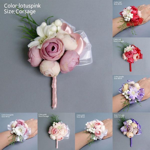 

decorative flowers & wreaths bride corsage artificial wedding flower lace leaves decoration bridesmaid wrist home accessories