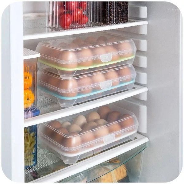 

storage bottles & jars refrigerator box crisper single layer food 15 eggs airtight container plastic kitchen