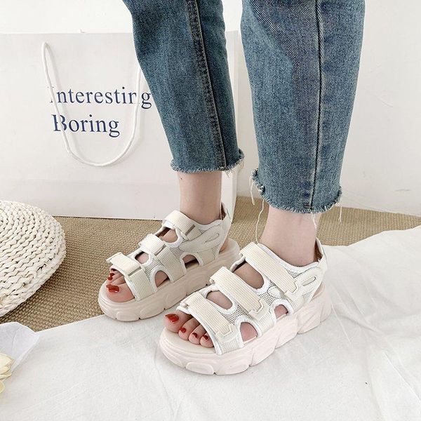 

black beige platform sandals women sport summer outdoor leisure thick sole zapatillas mujer
