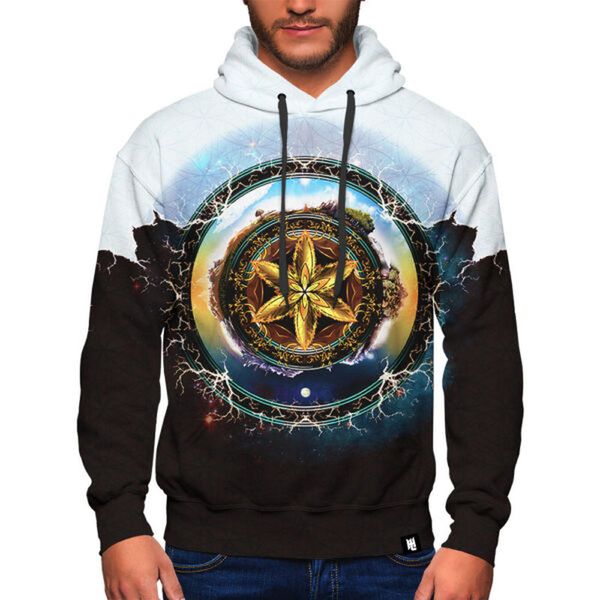 

wheel design pattern men s 3d printing hoodie visual impact party punk gothic round neck american sweatshirt hoodie, Black