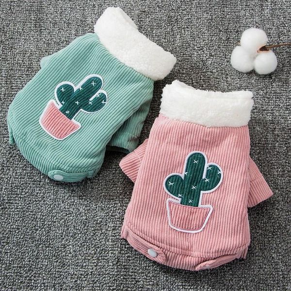 

dog apparel pet autumn and winter clothes corduroy feet plus velvet cotton suitable for puppies teddy feel warm comfortable