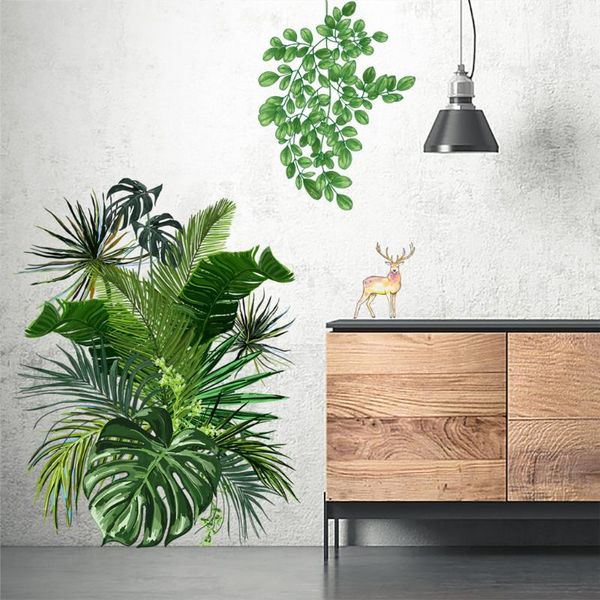 

wall stickers green plant decorative to walls for kids living room decoration painting on the self-adhesive film pegatinas