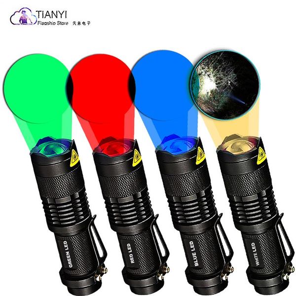 

mini super bright light red green white blue four color led torch xp-e hig flashlights torches
