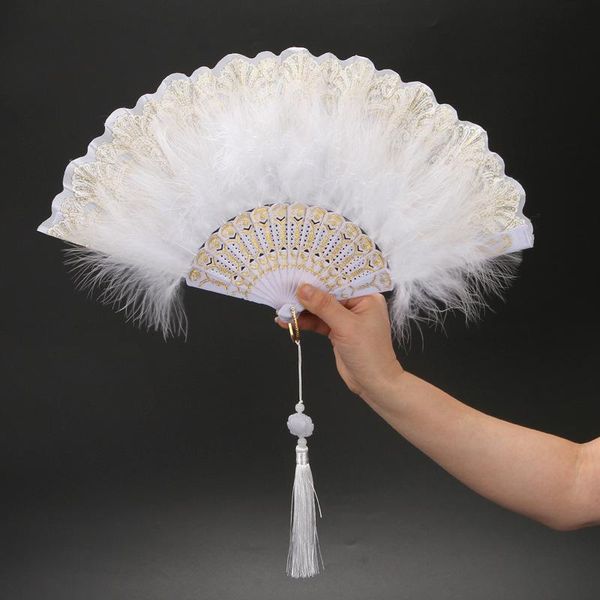 

other home decor lolita feather folding fan japanese sweet fairy girl dark gothic court dance hand art craft gift wedding party decoration