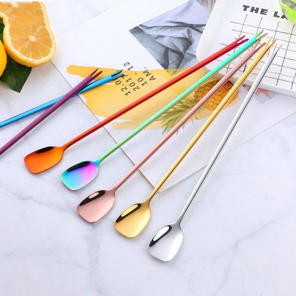 

spoons long handle shovel coffee tea ice cream spoon stainless steel dessert kitchen tableware set 2022