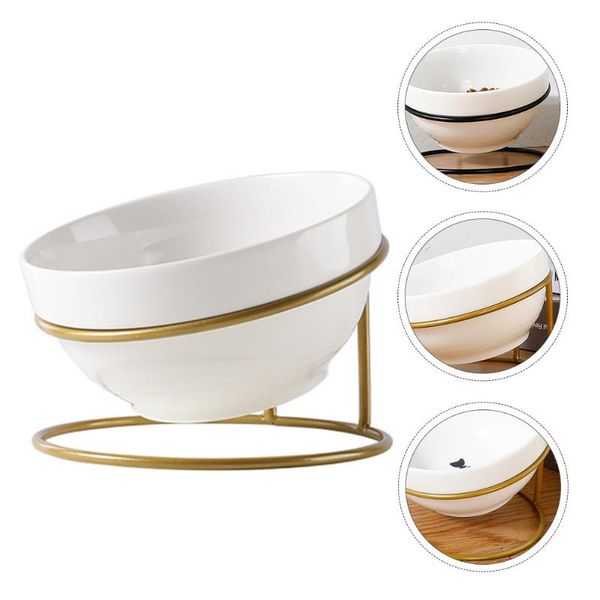 

cat bowls & feeders 1pc ceramic pet food bowl feeder feeding basin slant