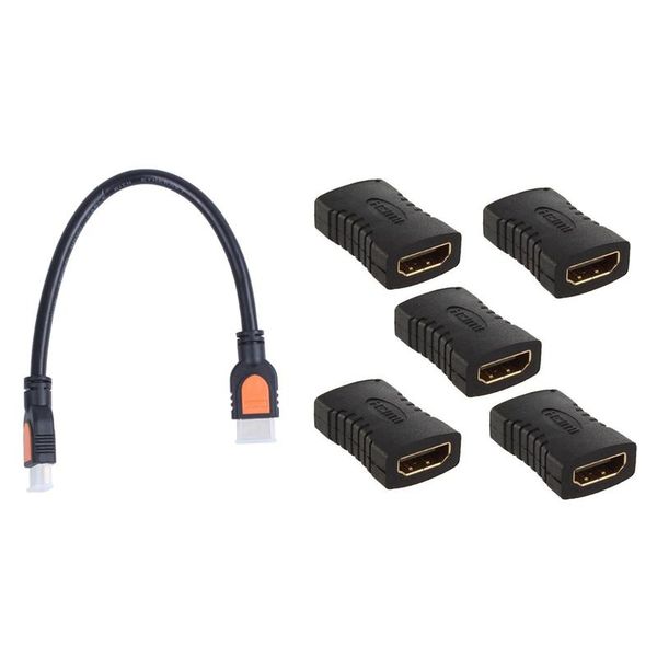 

audio cables & connectors rise-male to male m / connector cable with 5 x female extender adapter coupler