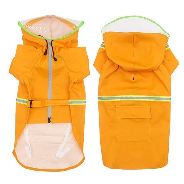

dog apparel pet zipper transparent hat raincoat medium large doggie golden retriever pets big rainwear reflective dogs