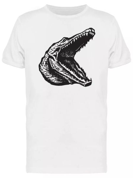 

alligator with open mouth b&w tee men's -image by shutterstock, White;black