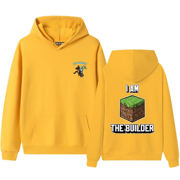 

3dt printed three-dimensional cube green plant solid color men's hooded sweater long-sleeved sweater loose, comfortable and soft minecr, White;black
