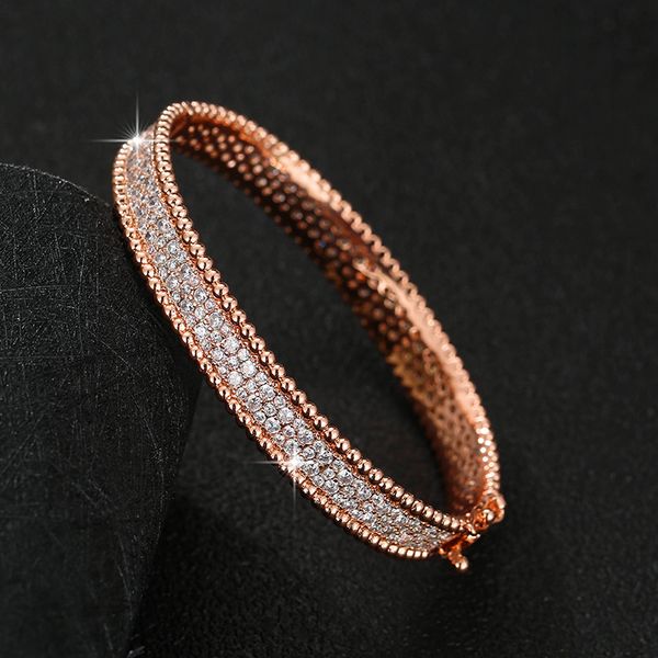 

fashion pure copper inlay zircon bracelets quality drill temperament elegant bracelet not rub off, Black