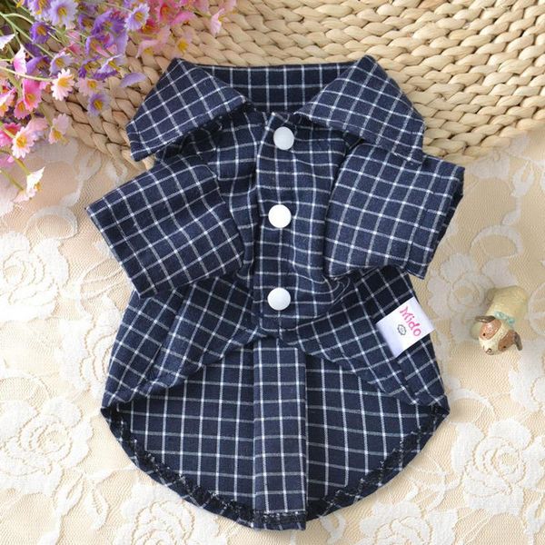 

dog apparel plaid shirts for cats dogs chihuahua pug clothing small classic pet t-shirt kitten kitty cat cotton linen clothes