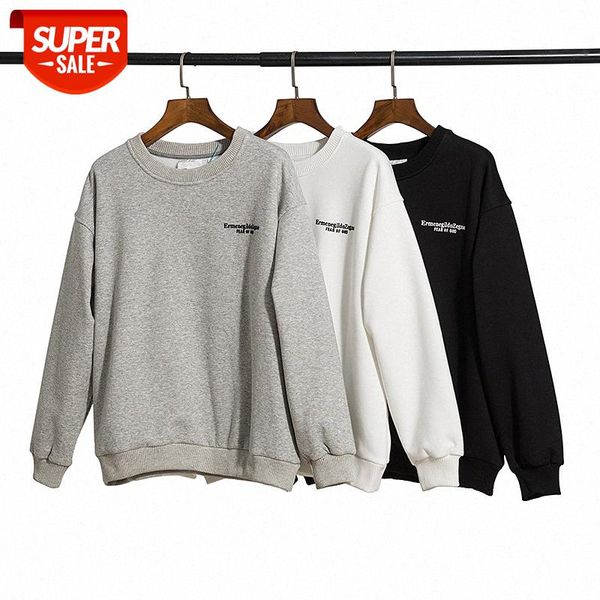 

j701fear of god co-branded round neck sweater long-sleeved hoodless women plus velvet #3n6e, Black