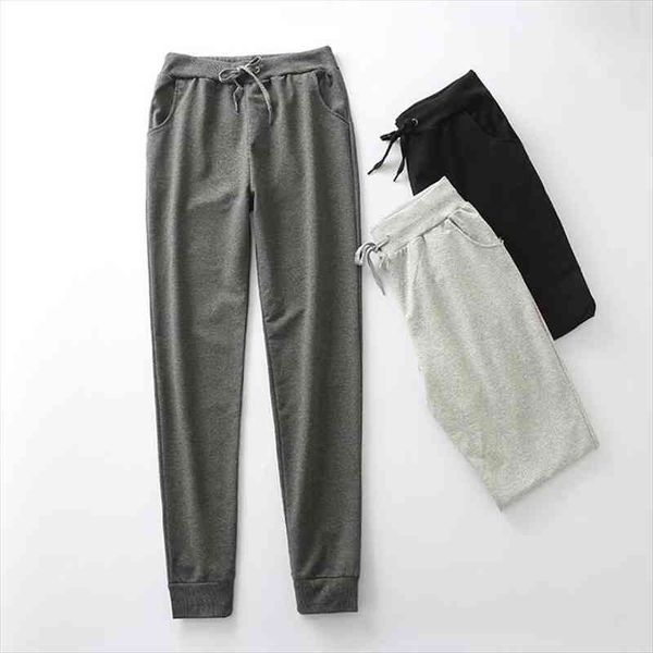 

women pants spring autumn korean wome casual sweatpants high waist plus size loose cotton pencil pants female trousers, Black;white