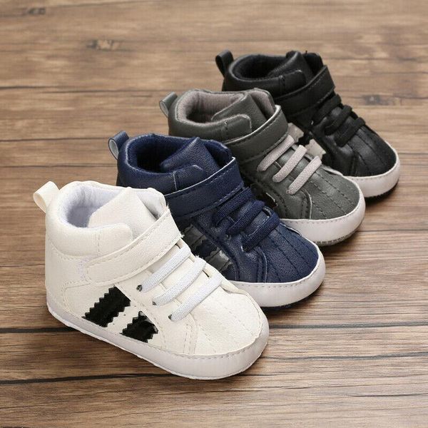 

first walkers born baby shoes toddler boy girl leather soft sole casual sneakers