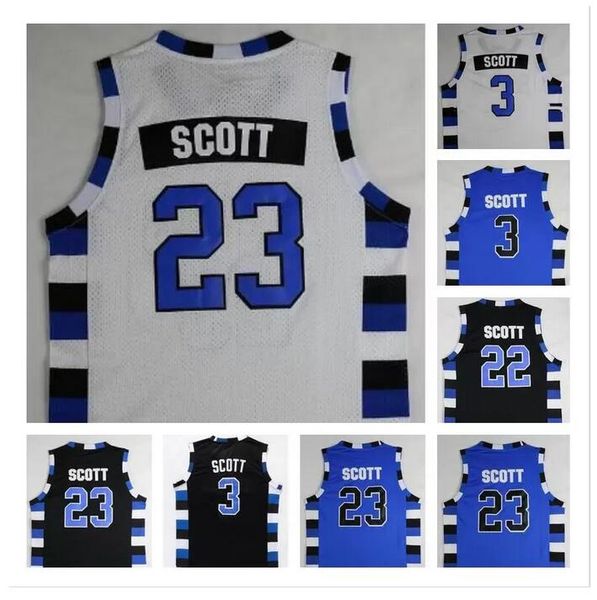 

one tree hill raven jerseys stitched 3 lucas 23 nathan scott brother movie basketball jersey, Black