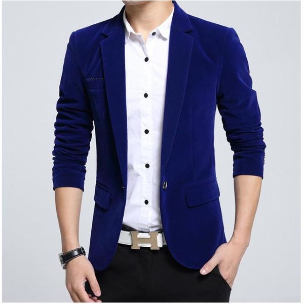 

men's 2021 small casual suit golden veet velour large youth coat, White;black