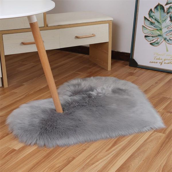 

carpets rayuan love heart rugs artificial wool sheepskin hairy carpet faux floor mat fur plain fluffy soft area rug tapetes