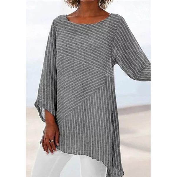 

womens shirt striped cotton blouse women plus size shirts 100% autumn casual blouses long sleeve o neck tunic, White