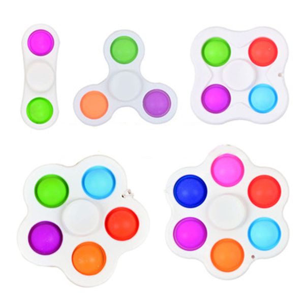 

cross-border finger bubble silicone decompression toy fidget gyro key ring fidgetdimple