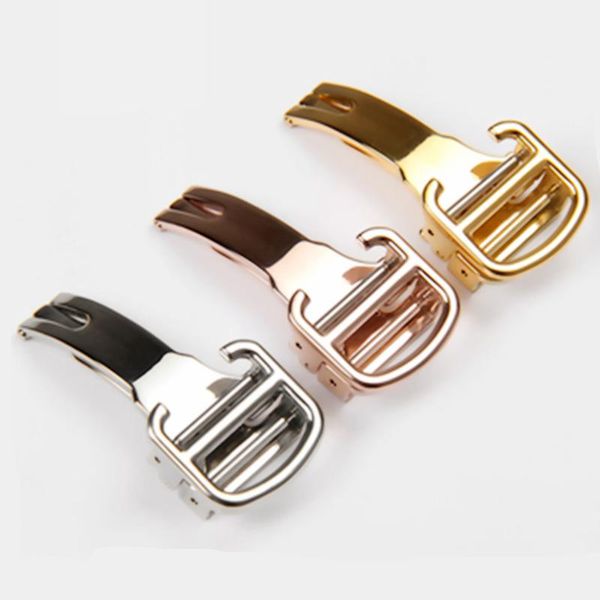 

watch bands 12 14 16 18 20mm replacement deployment buckle clasp fit for must 21 band/for chronoscaph & autoscaph, Black;brown